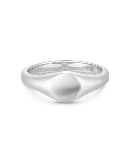 Fifi- Round Style Signet Lab Grown Diamond Pinky Ring