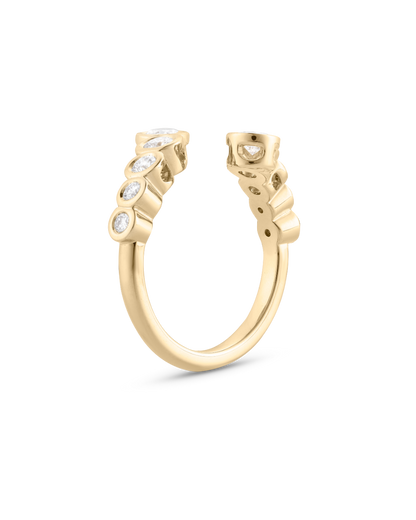Mina- Round Open Wrap Bezel Lab Grown Diamond Wedding Band