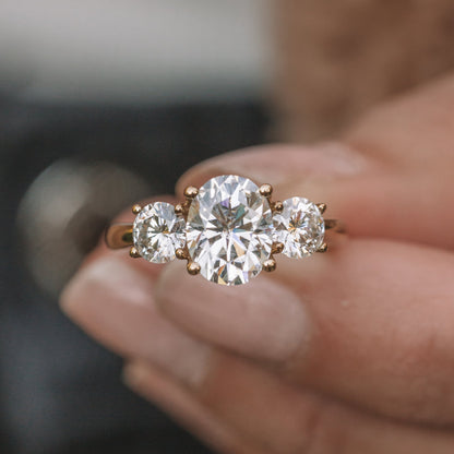 1.91 CT Oval Moissanite Diamond Ring in 10K Yellow Gold – Ready to Ship (US 11)