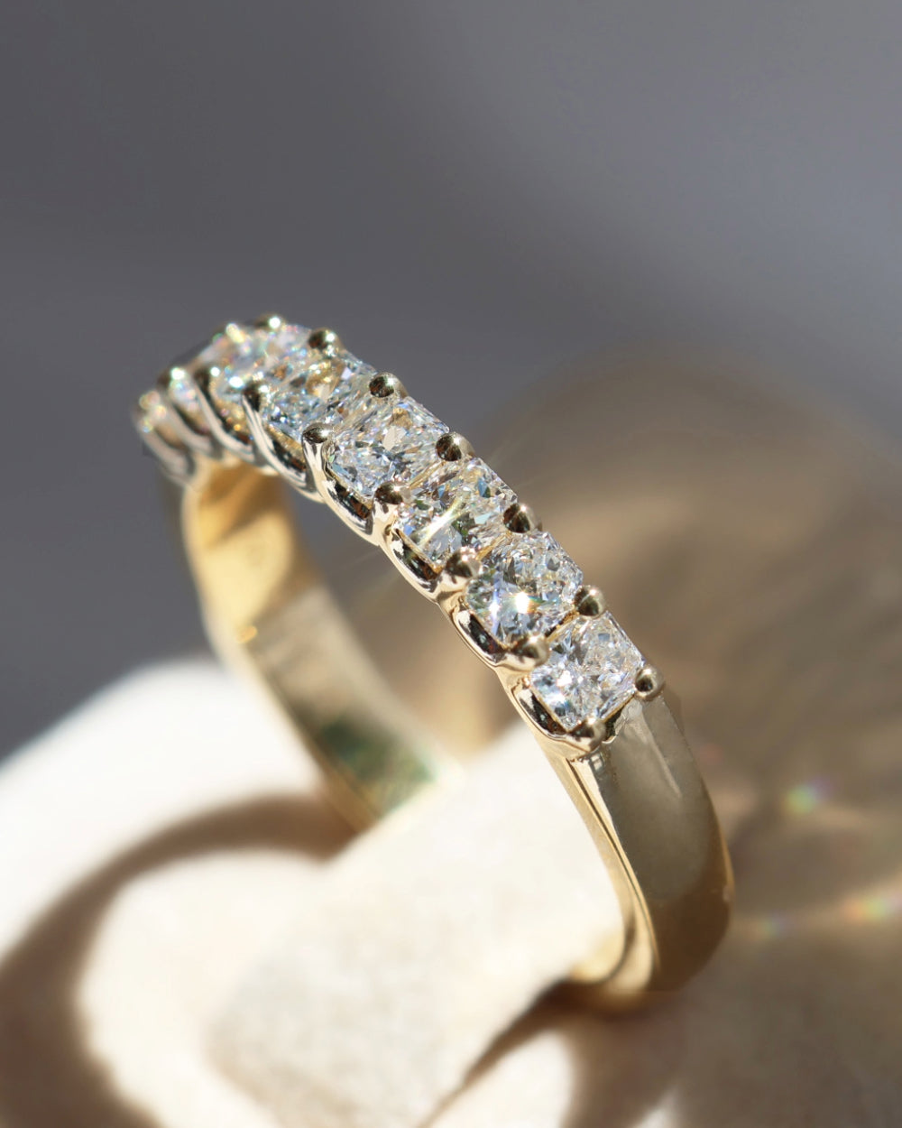 Freya- Radiant Classic Shared Claw Lab Grown Diamond Wedding Band
