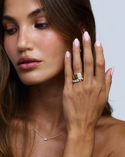 Stella- Oval Bezel Lab Grown Diamond Wedding Band