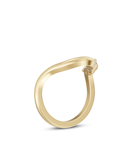 Astrid- Pear & Round Curved Lab Grown Diamond Wedding Band