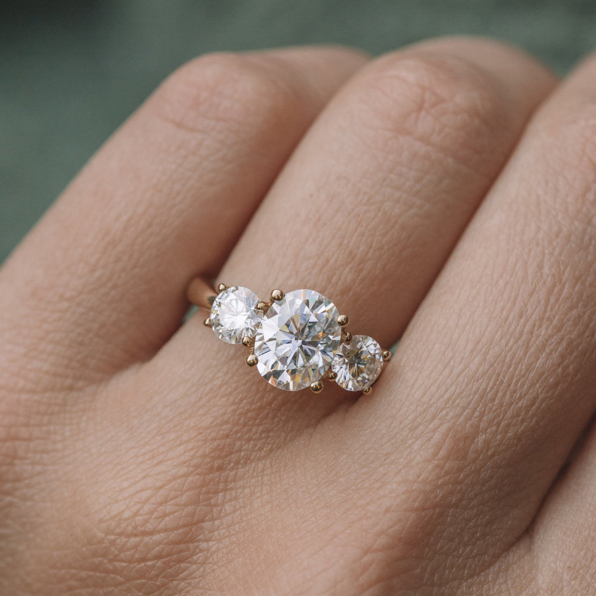 1.91 CT Oval Moissanite Diamond Ring in 10K Yellow Gold – Ready to Ship (US 11)