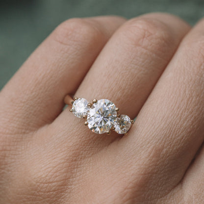 1.91 CT Oval Moissanite Diamond Ring in 10K Yellow Gold – Ready to Ship (US 11)