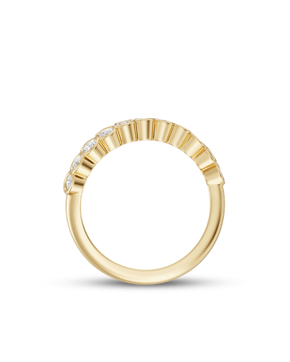 Elise- Round Bezel Curved Lab Grown Wedding Band