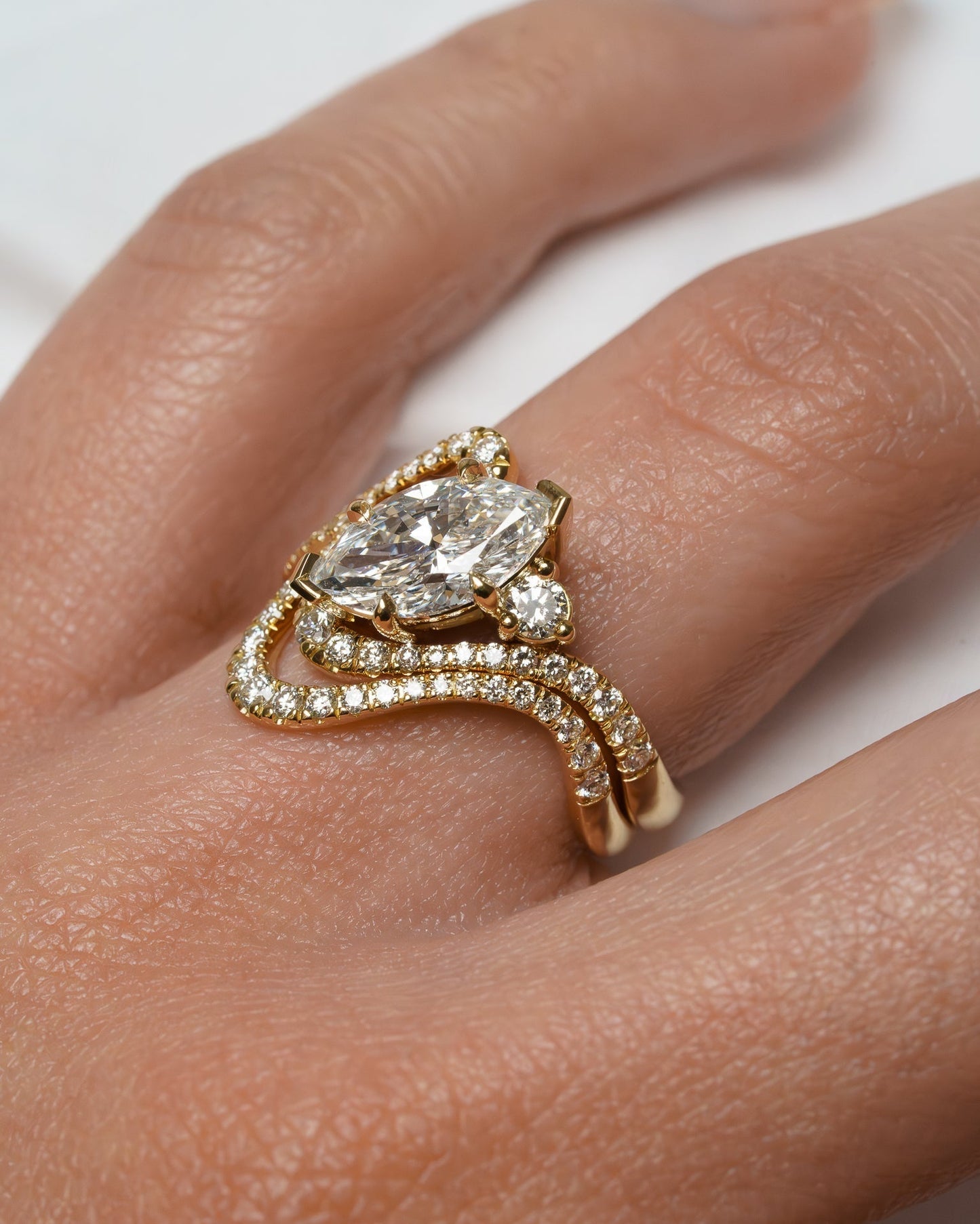 2.0 - 3.0  CT Marquise Lab Grown Diamond Unique Engagement Ring