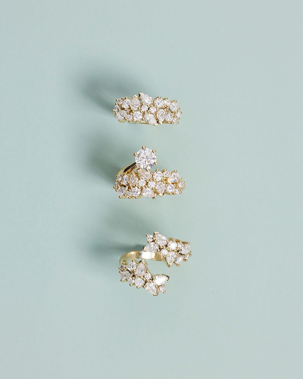 Vera- Pear & Round Cluster Lab Grown Diamond Wedding Band