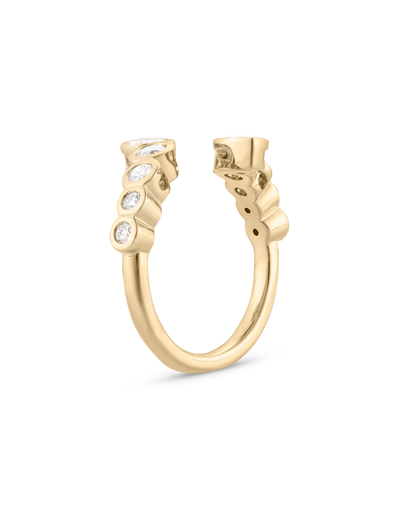 Lena- Round & Pear Open Wrap Bezel Lab Grown Diamond Wedding Band