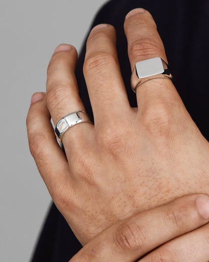 Atlas- Bolt Signet Men's Wedding Band