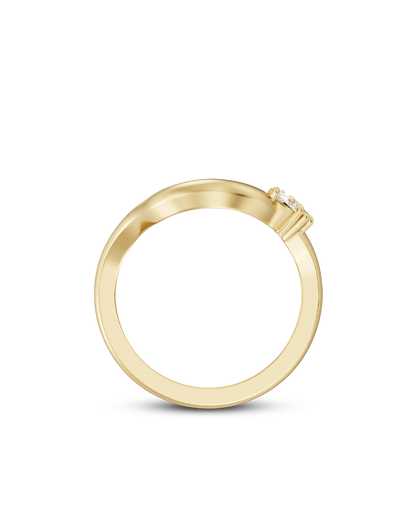 Astrid- Pear & Round Curved Lab Grown Diamond Wedding Band