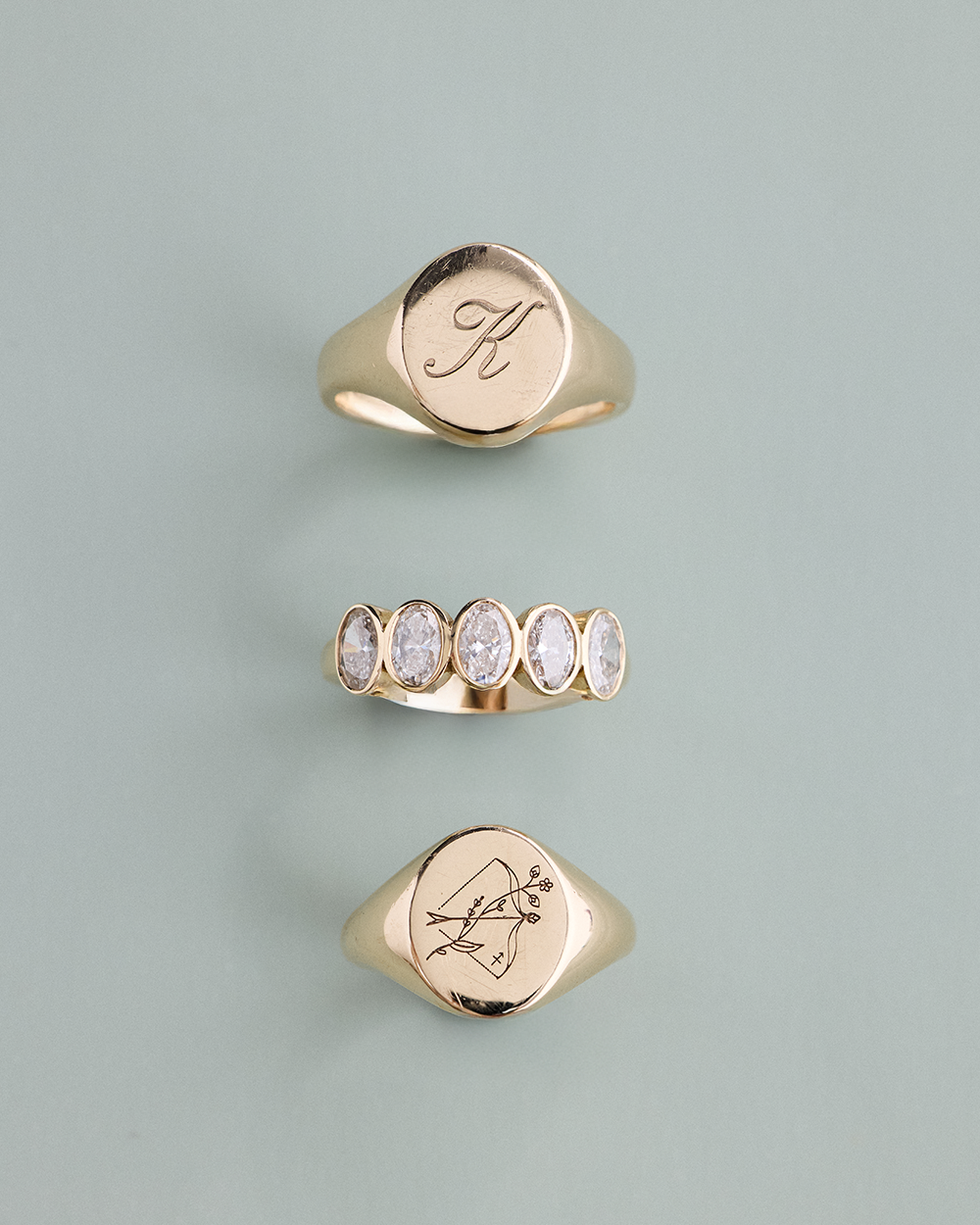 Nadia- Oval Bezel Lab Grown Diamond Wedding Band