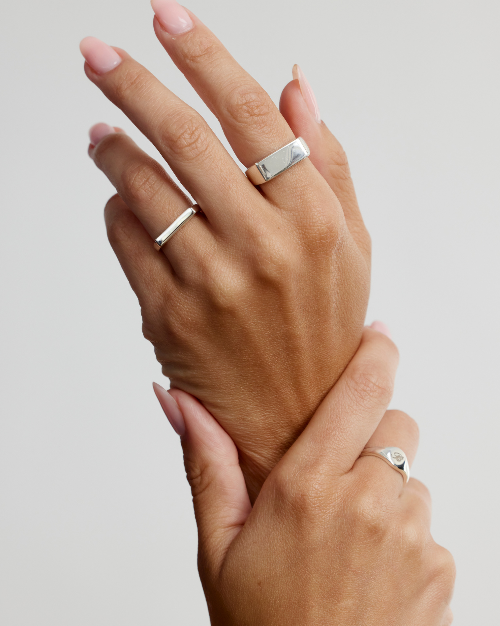 Fifi- Round Style Signet Lab Grown Diamond Pinky Ring