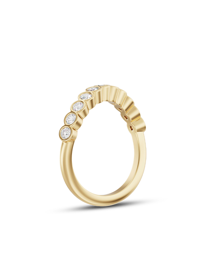 Elise- Round Bezel Curved Lab Grown Wedding Band