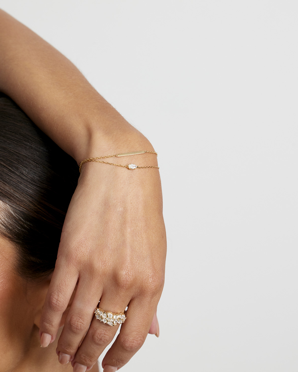 Vera- Pear & Round Cluster Lab Grown Diamond Wedding Band