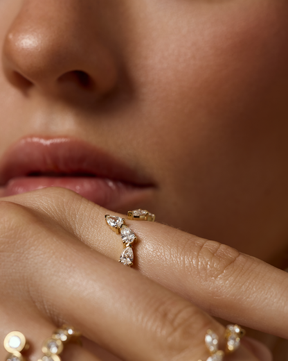 Clara- Pear Open Wrap Lab Grown Diamond Wedding Band