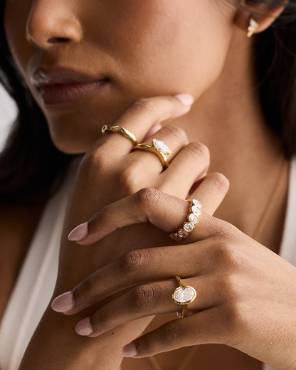 Nadia- Oval Bezel Lab Grown Diamond Wedding Band