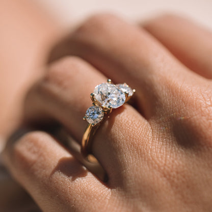 1.91 CT Oval Moissanite Diamond Ring in 10K Yellow Gold – Ready to Ship (US 11)