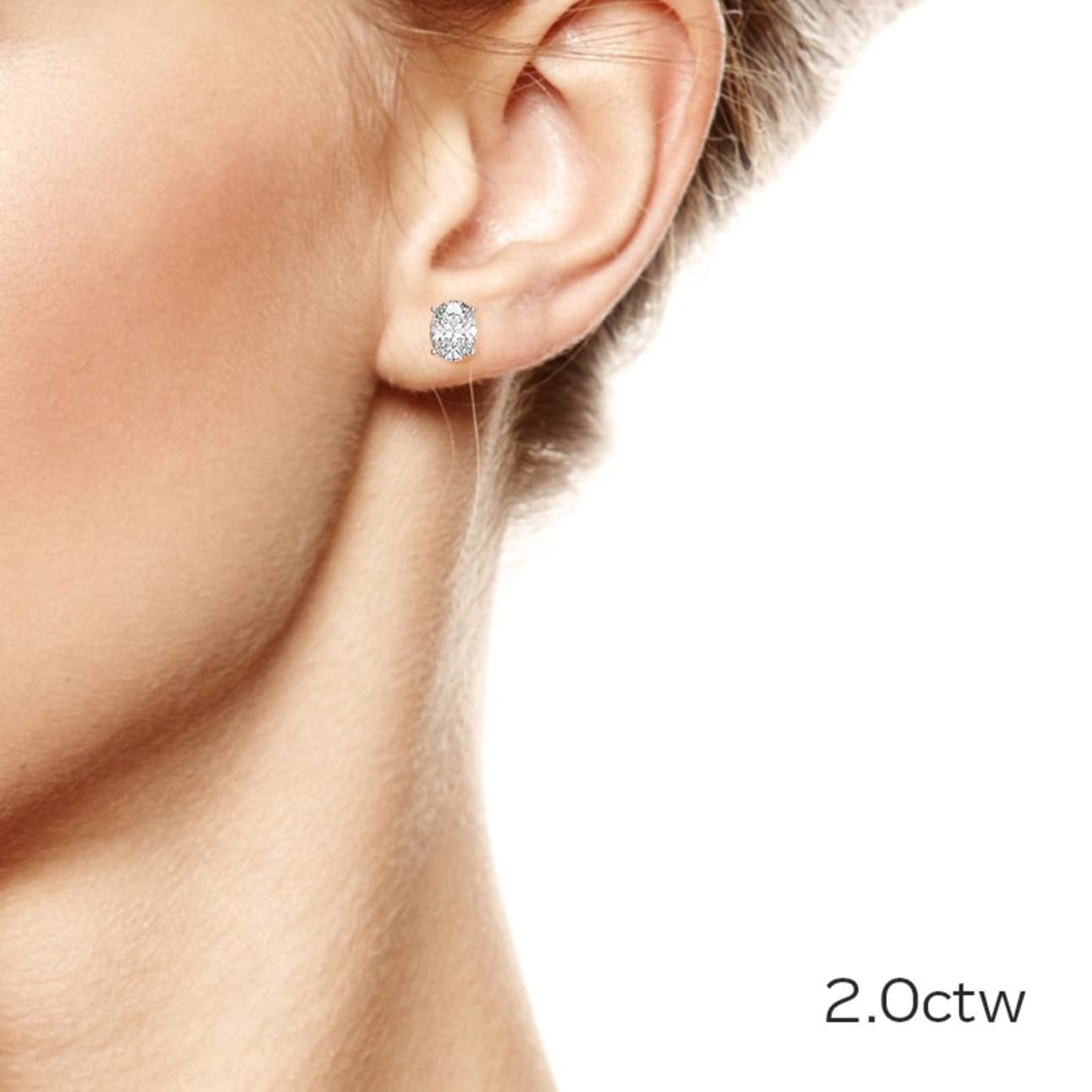 Solitaire Stud Earrings with 1.40 CT-3.0 CT Oval Cut Moissanite