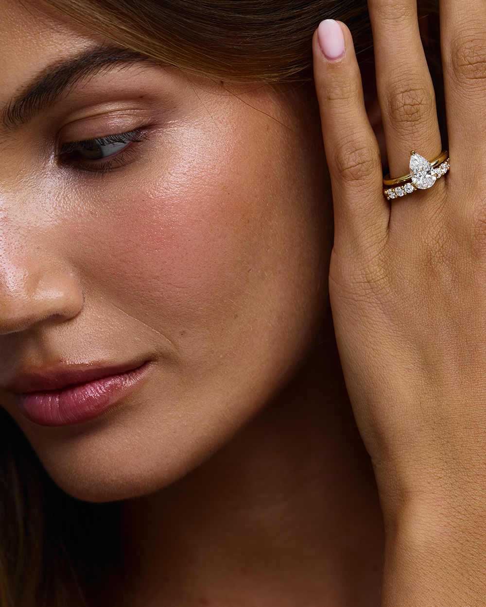 Yvette- Pear Solitaire Style Lab Grown Diamond Engagement Ring