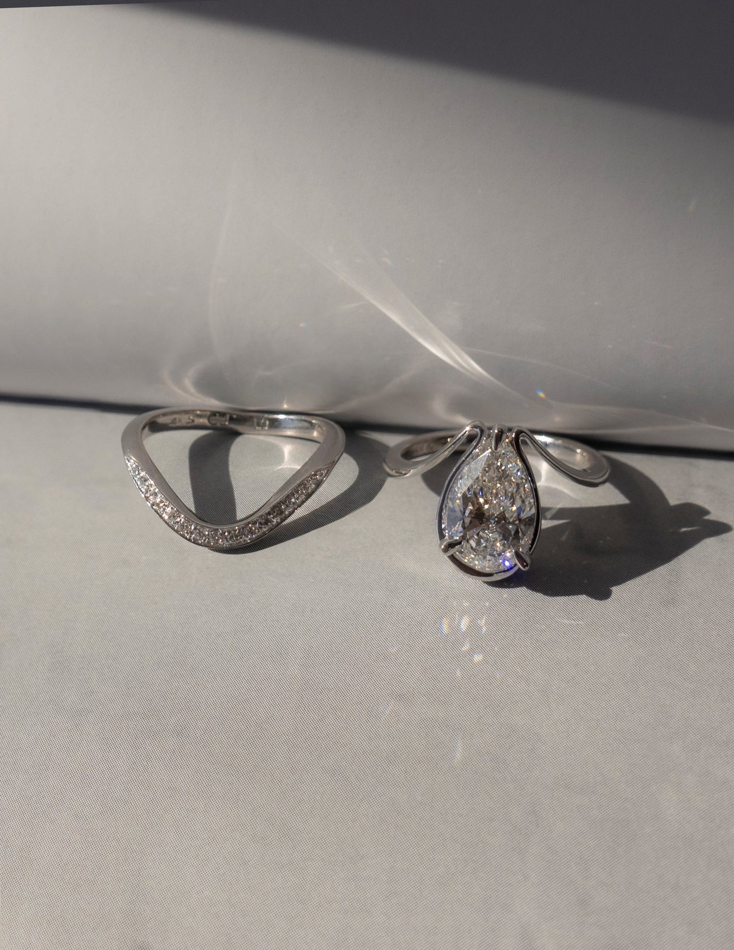 1.25 - 2.0 CT Pear Shaped Lab Grown Diamond Unique Style Engagement Ring