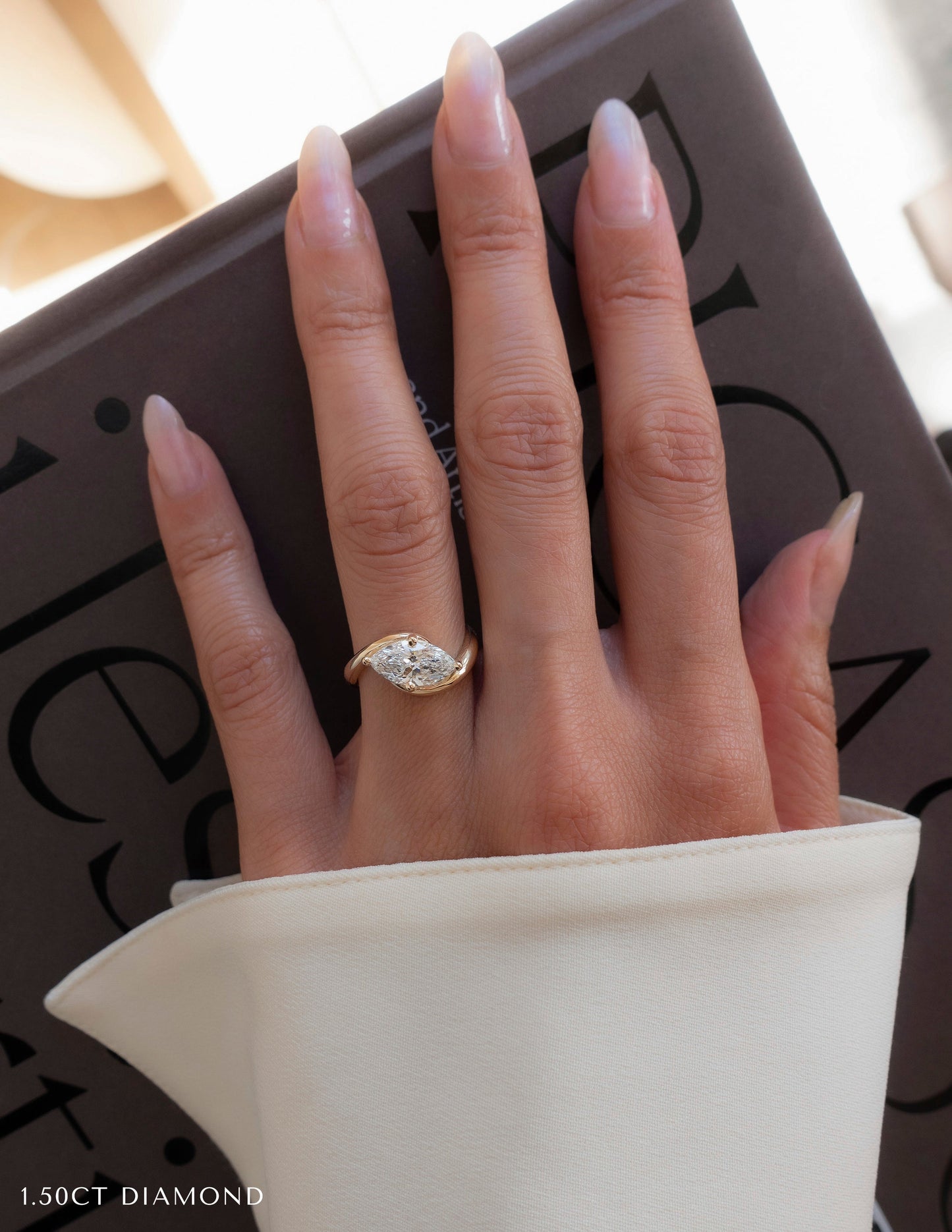 0.50 -3.0 CT Marquise Cut Lab Grown Diamond Solitaire Engagement Ring