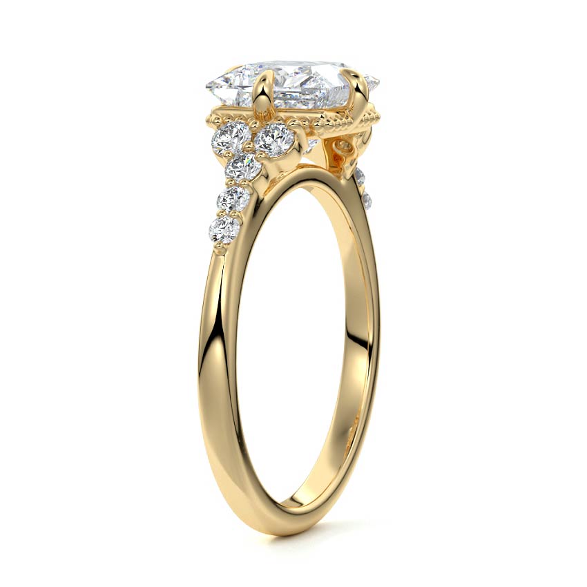 Cluster Ring with 2.0 CT Princess Moissanite