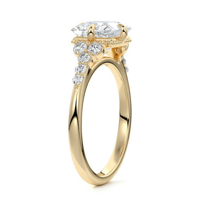 Cluster Ring with 2.0 CT Princess Moissanite