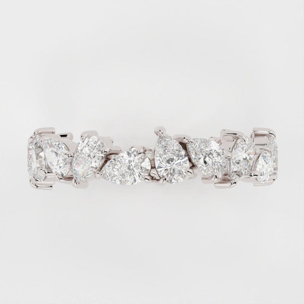Full Eternity Band with 1.0 TCW Pear Cut Moissanite