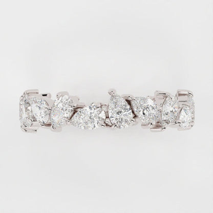 Full Eternity Band with 1.0 TCW Pear Cut Moissanite