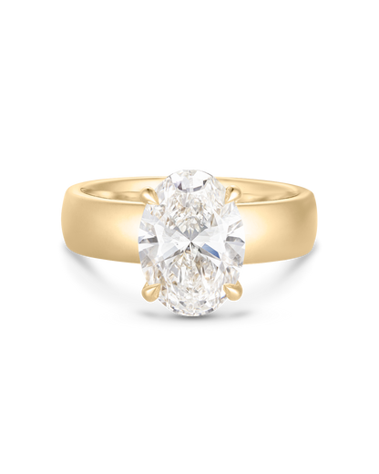 Valerie- Oval Solitaire Signet Style Lab Grown Diamond Engagement Ring