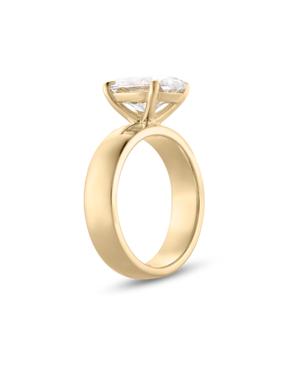 Valerie- Oval Solitaire Signet Style Lab Grown Diamond Engagement Ring
