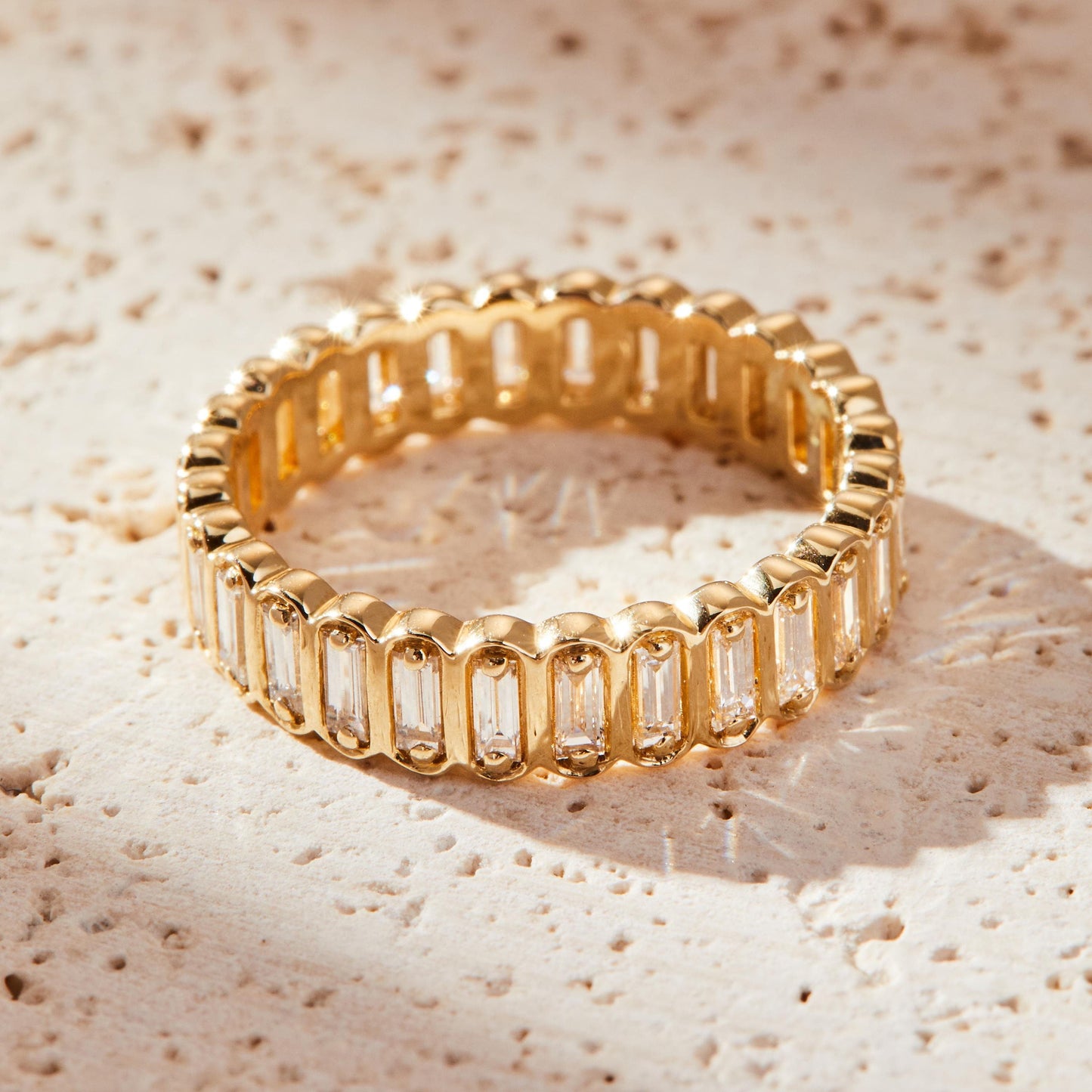 Full Eternity Band with 1.0 TCW Baguette Cut Moissanite