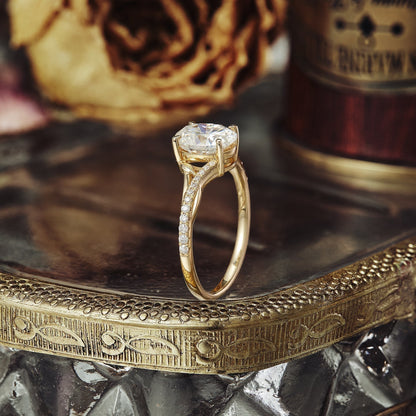 1.5 CT Carat Moissanite Diamond Oval Shape Vintage Engagement Ring