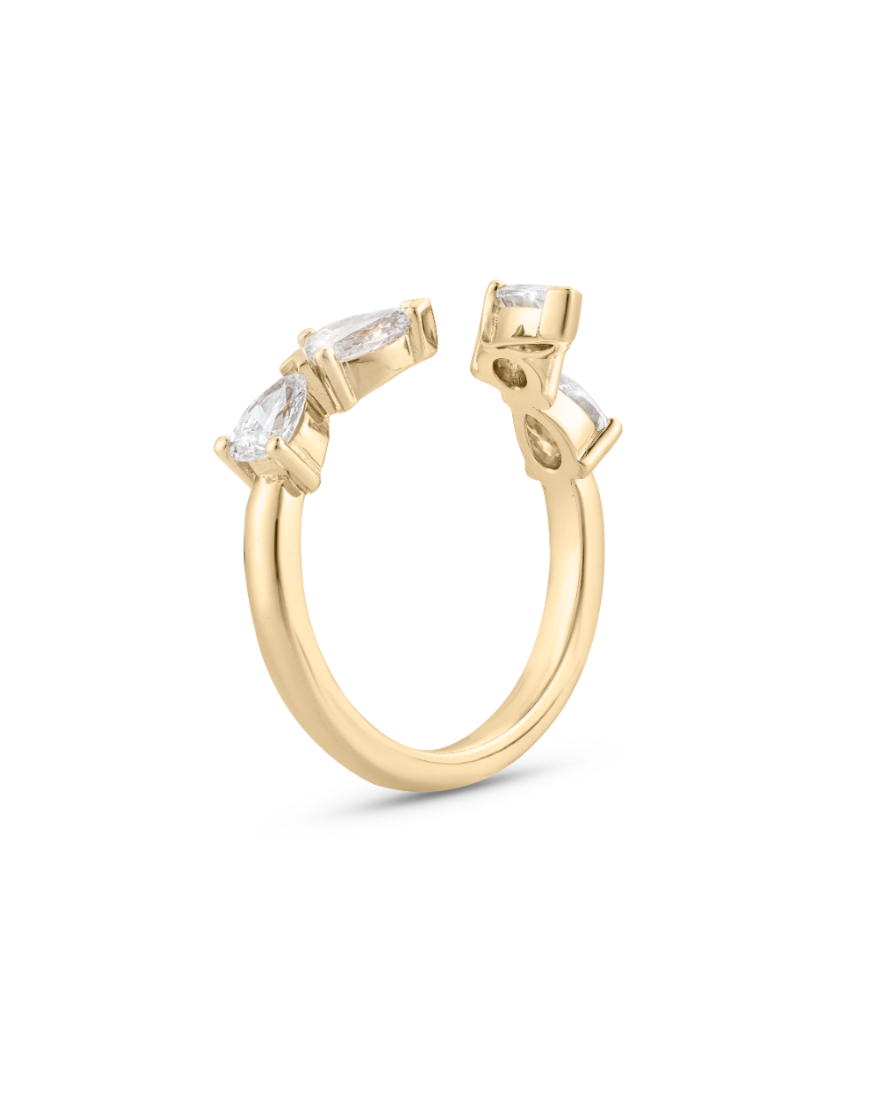 Clara- Pear Open Wrap Lab Grown Diamond Wedding Band