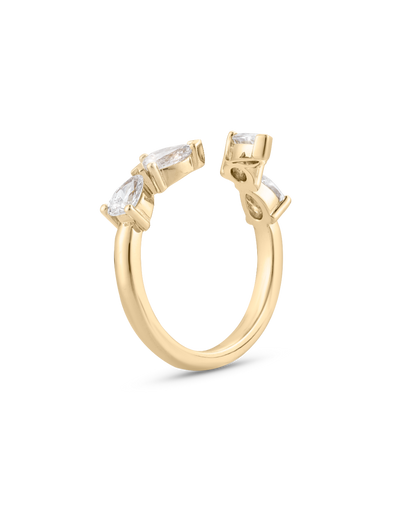 Clara- Pear Open Wrap Lab Grown Diamond Wedding Band