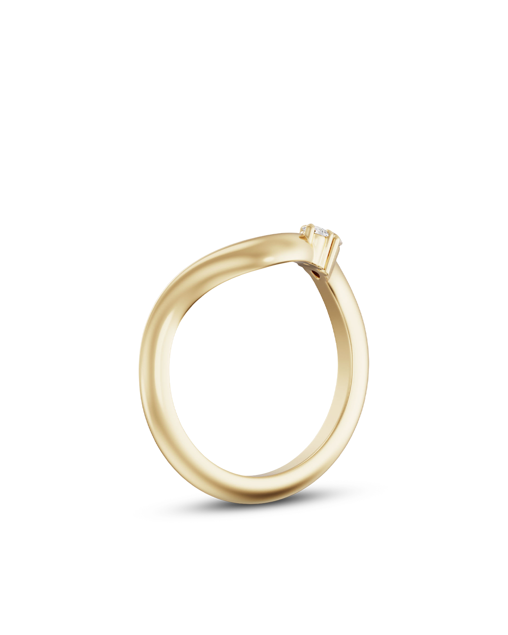 Cleo- Pear & Round Bold Curved Lab Grown Diamond Wedding Band
