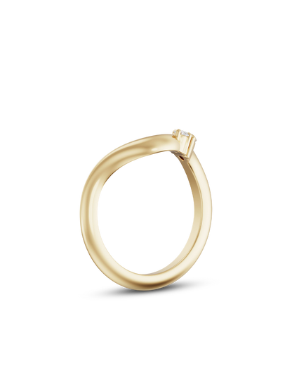 Cleo- Pear & Round Bold Curved Lab Grown Diamond Wedding Band