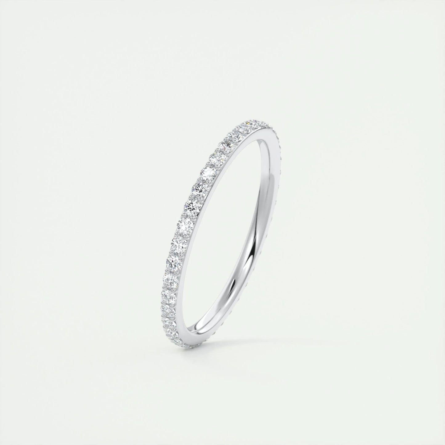 0.37 Round Cut Full Eternity Moissanite Bridal Wedding Band - crownmoissanite