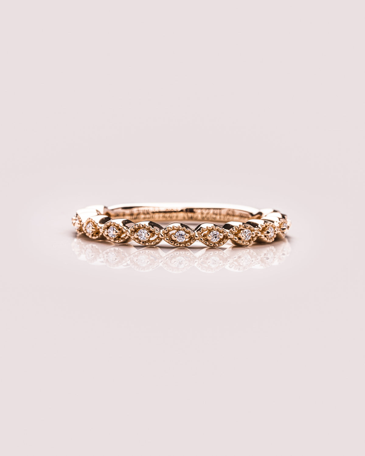0.16 CT Round Half Eternity Moissanite Wedding Band - crownmoissanite
