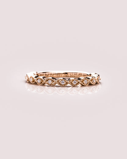 0.16 CT Round Half Eternity Moissanite Wedding Band - crownmoissanite