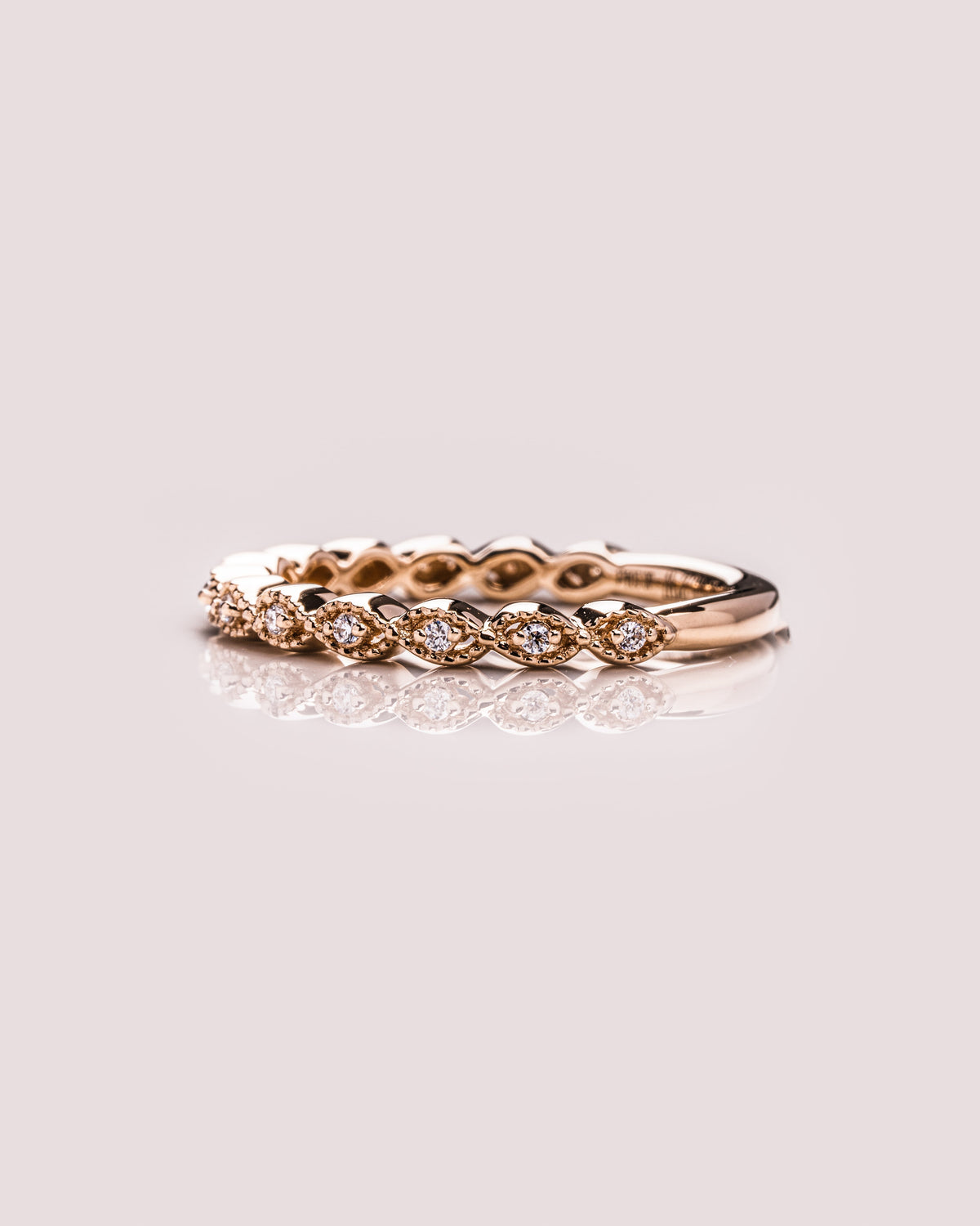 0.16 CT Round Half Eternity Moissanite Wedding Band - crownmoissanite