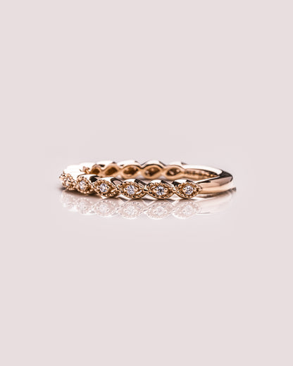 0.16 CT Round Half Eternity Moissanite Wedding Band - crownmoissanite