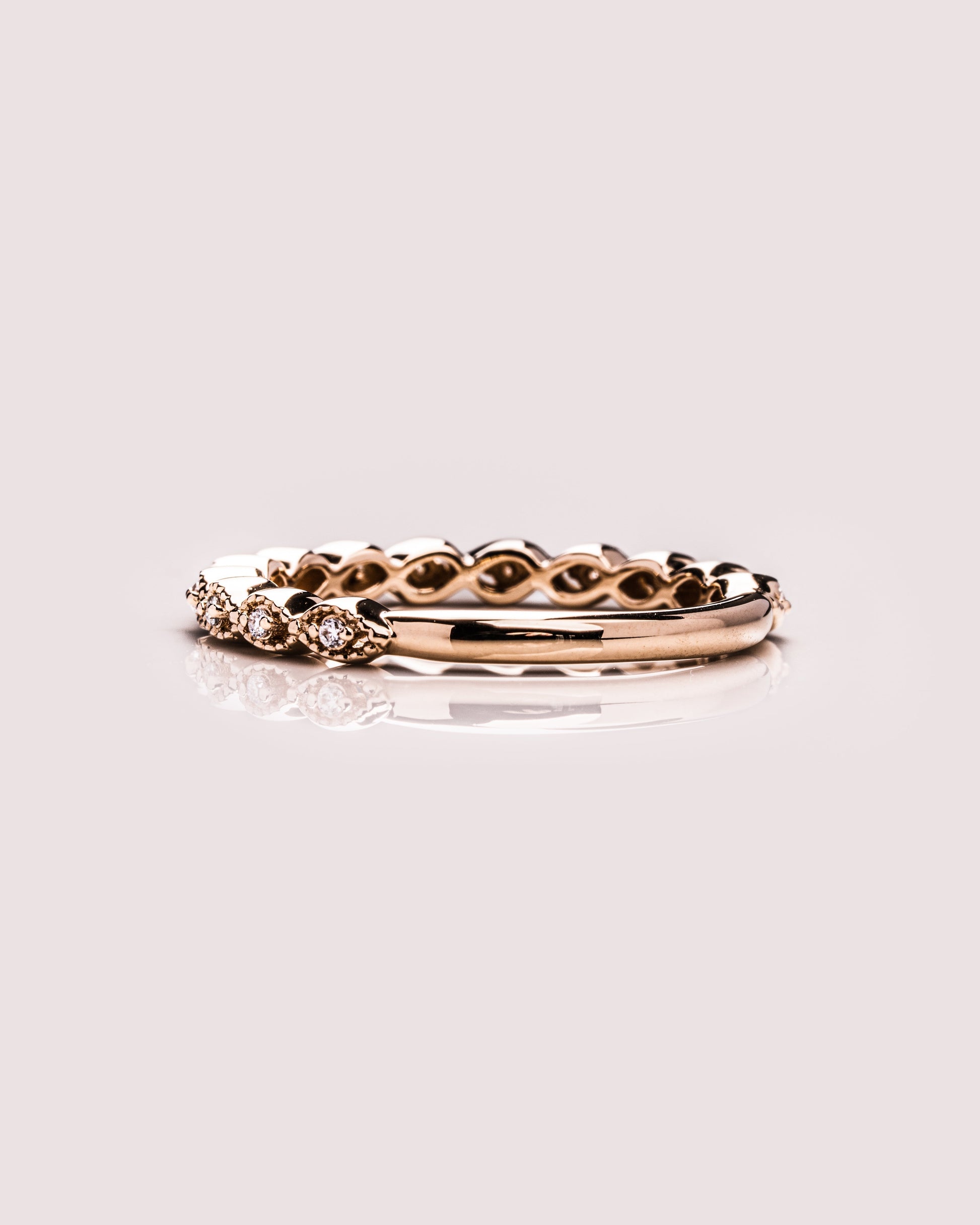 0.16 CT Round Half Eternity Moissanite Wedding Band - crownmoissanite
