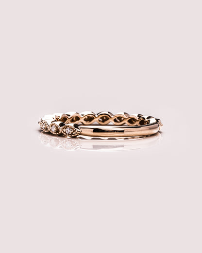 0.16 CT Round Half Eternity Moissanite Wedding Band - crownmoissanite