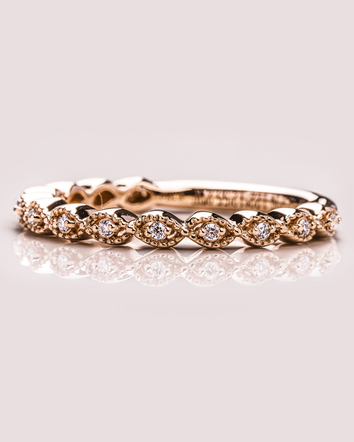 0.16 CT Round Half Eternity Moissanite Wedding Band - crownmoissanite