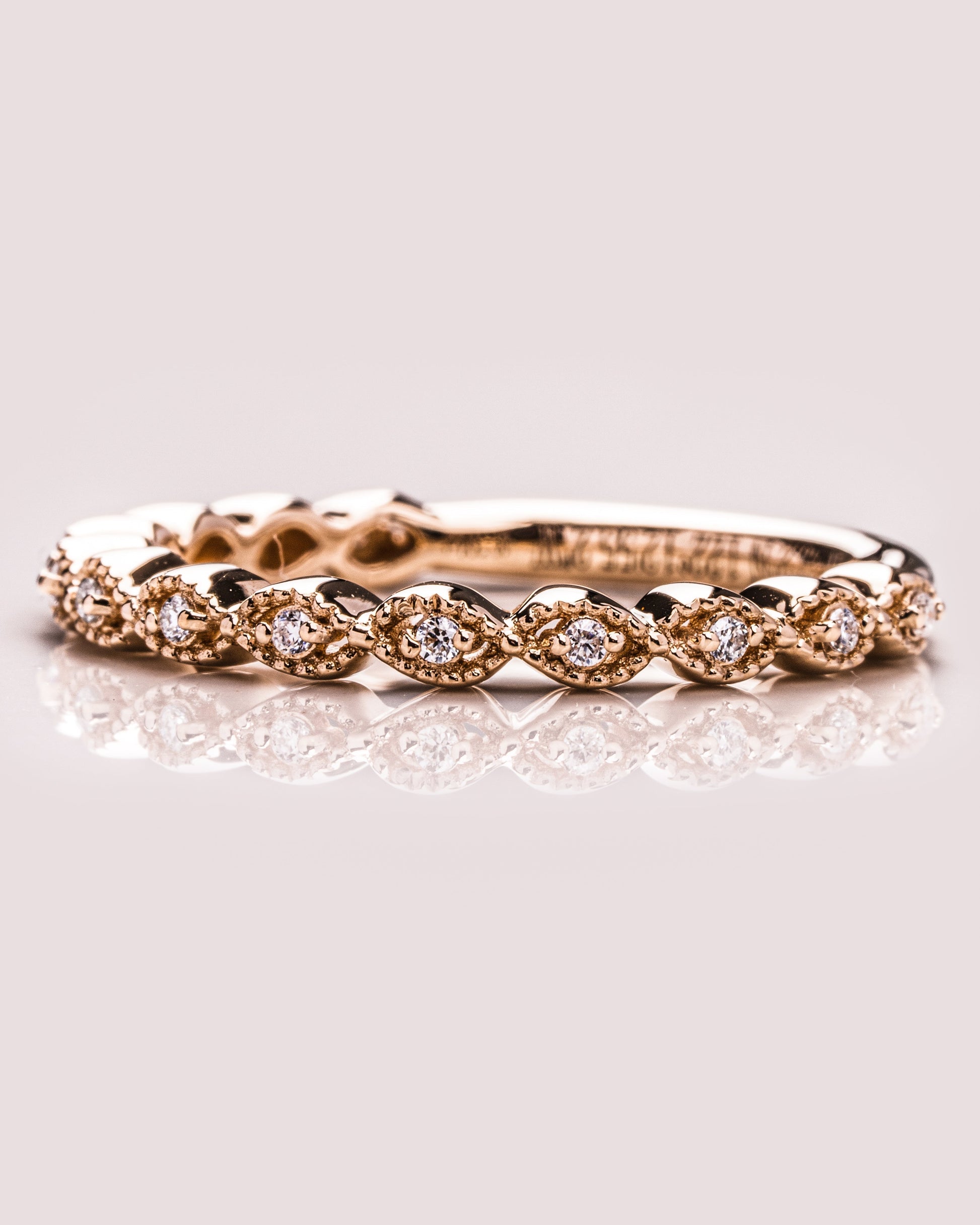 0.16 CT Round Half Eternity Moissanite Wedding Band - crownmoissanite