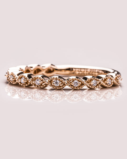 0.16 CT Round Half Eternity Moissanite Wedding Band - crownmoissanite