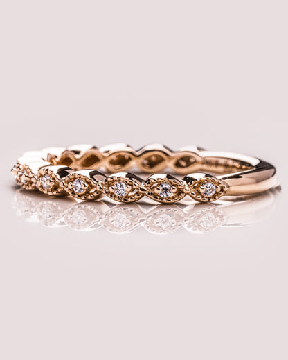 0.16 CT Round Half Eternity Moissanite Wedding Band - crownmoissanite