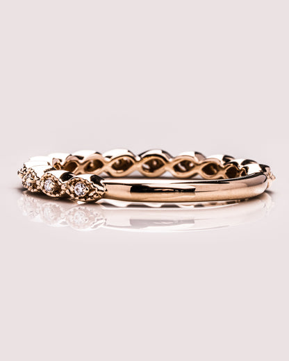0.16 CT Round Half Eternity Moissanite Wedding Band - crownmoissanite