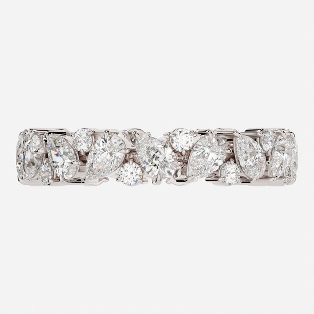 Cluster Band with 1.50 TCW Pear & Round Cut Moissanite